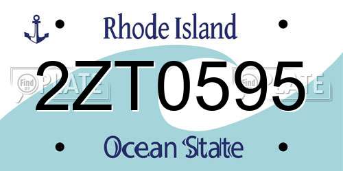 2ZT0595 Rhode Island License Plate
