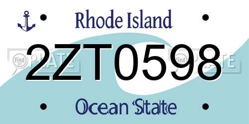 2ZT0598 Rhode Island License Plate