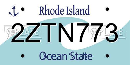 2ZTN773 Rhode Island License Plate