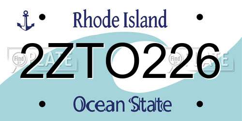 2ZTO226 Rhode Island License Plate
