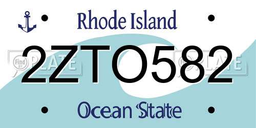2ZTO582 Rhode Island License Plate