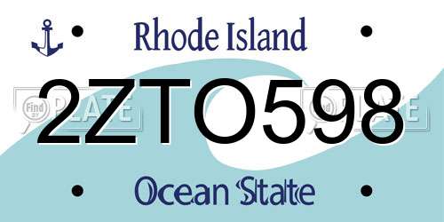 2ZTO598 Rhode Island License Plate