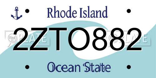 2ZTO882 Rhode Island License Plate