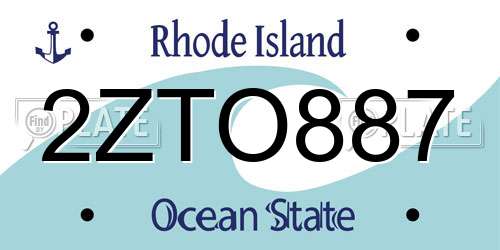 2ZTO887 Rhode Island License Plate