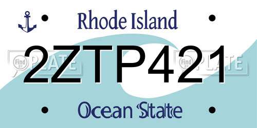 2ZTP421 Rhode Island License Plate