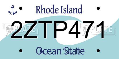 2ZTP471 Rhode Island License Plate