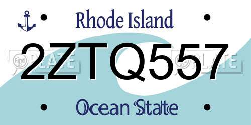 2ZTQ557 Rhode Island License Plate