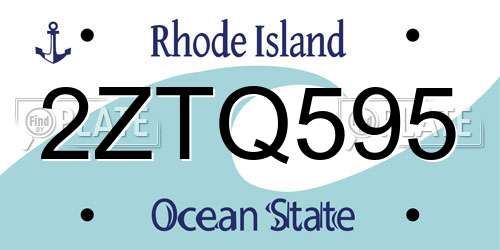 2ZTQ595 Rhode Island License Plate
