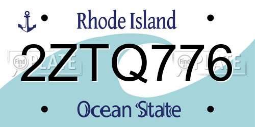 2ZTQ776 Rhode Island License Plate