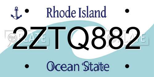 2ZTQ882 Rhode Island License Plate