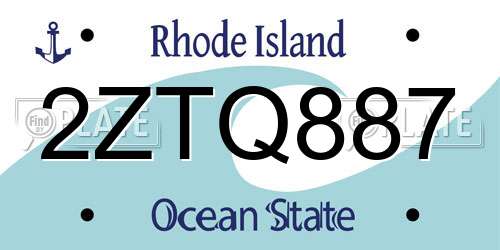 2ZTQ887 Rhode Island License Plate