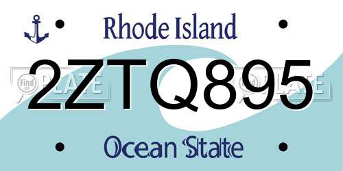2ZTQ895 Rhode Island License Plate