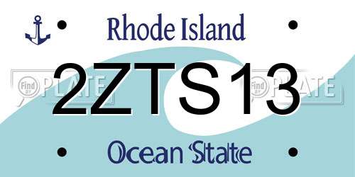 2ZTS13 Rhode Island License Plate