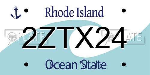 2ZTX24 Rhode Island License Plate