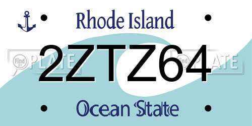 2ZTZ64 Rhode Island License Plate