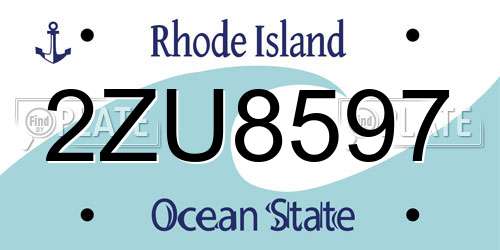 2ZU8597 Rhode Island License Plate