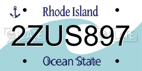 2ZUS897 Rhode Island License Plate