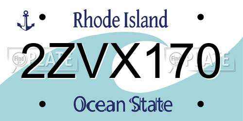 2ZVX170 Rhode Island License Plate