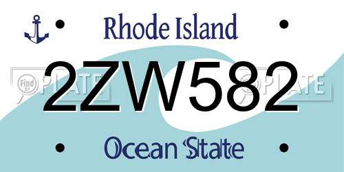2ZW582 Rhode Island License Plate
