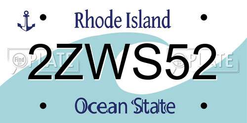 2ZWS52 Rhode Island License Plate
