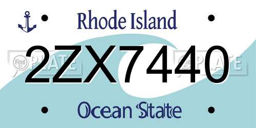 2ZX7440 Rhode Island License Plate