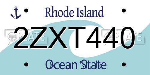 2ZXT440 Rhode Island License Plate