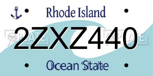 2ZXZ440 Rhode Island License Plate