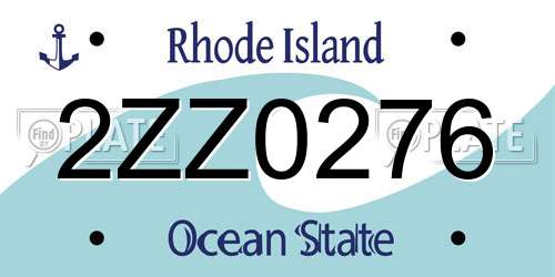 2ZZ0276 Rhode Island License Plate