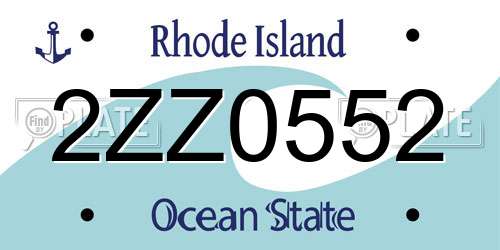 2ZZ0552 Rhode Island License Plate