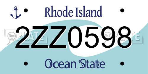 2ZZ0598 Rhode Island License Plate