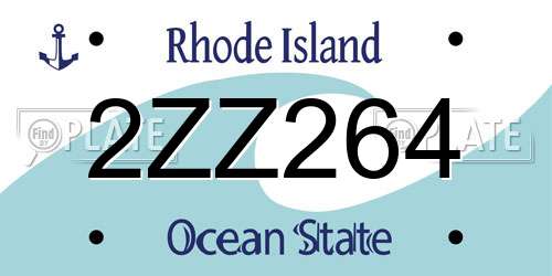 2ZZ264 Rhode Island License Plate