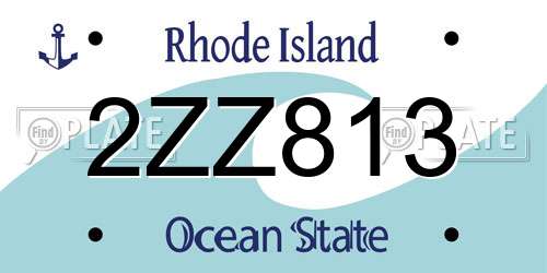 2ZZ813 Rhode Island License Plate