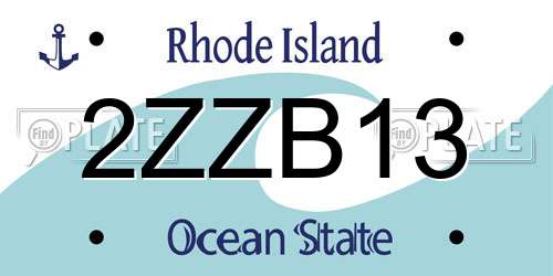2ZZB13 Rhode Island License Plate