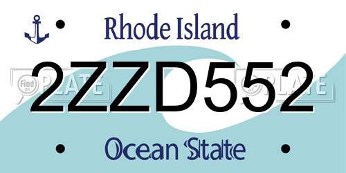 2ZZD552 Rhode Island License Plate