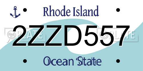 2ZZD557 Rhode Island License Plate