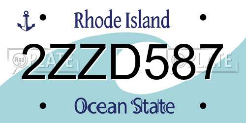 2ZZD587 Rhode Island License Plate
