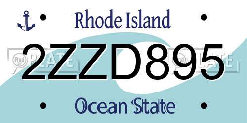 2ZZD895 Rhode Island License Plate