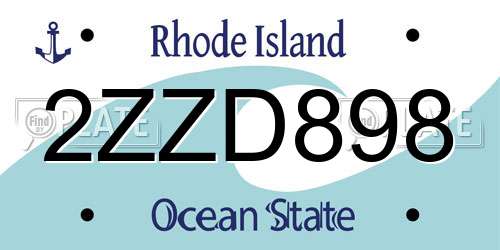 2ZZD898 Rhode Island License Plate