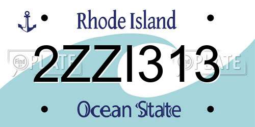 2ZZI313 Rhode Island License Plate