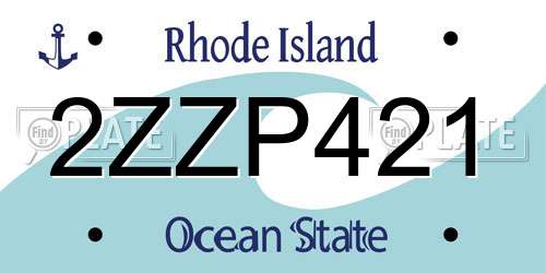 2ZZP421 Rhode Island License Plate