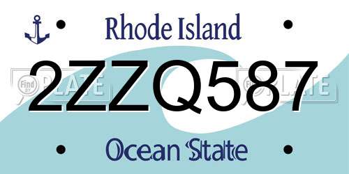 2ZZQ587 Rhode Island License Plate