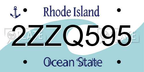 2ZZQ595 Rhode Island License Plate