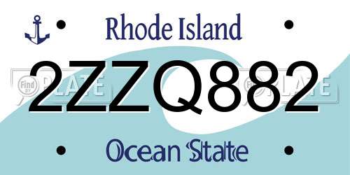 2ZZQ882 Rhode Island License Plate