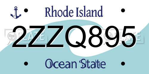 2ZZQ895 Rhode Island License Plate