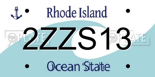 2ZZS13 Rhode Island License Plate