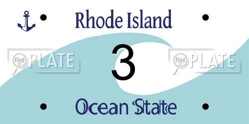 3 Rhode Island License Plate
