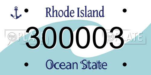300003 Rhode Island License Plate