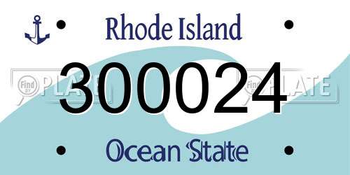 300024 Rhode Island License Plate