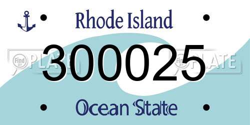 300025 Rhode Island License Plate