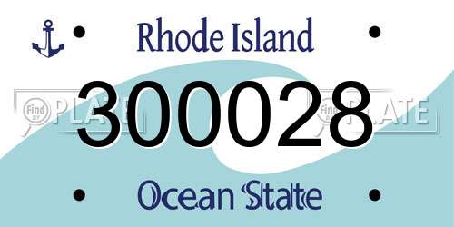 300028 Rhode Island License Plate